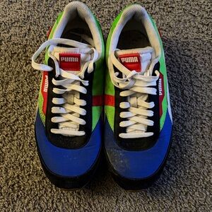 Puma Blue and Green Athletic Shoes